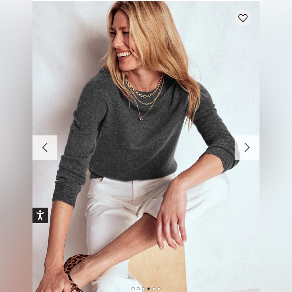NWOT Boden Eva Cashmere Crewneck Sweater, Medium